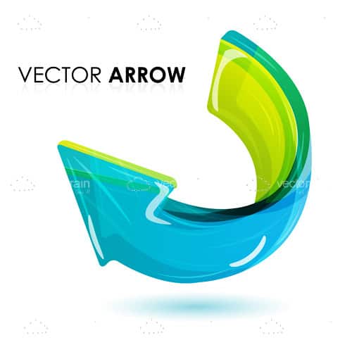 Green and Blue VectorArrow with Sample Text